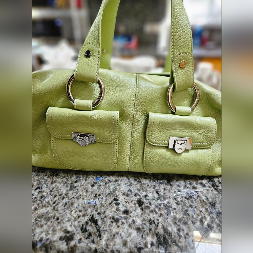 LOVCAT Paris Bag Pistacchio Green Leather W/Original Dust Bag